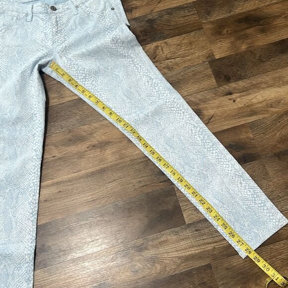 Adriano Goldschmied blue and white snake print super skinny ankle jean size 30 - Picture 2 of 8
